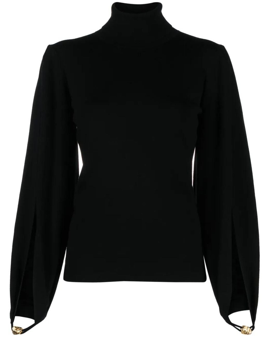 Chloé Black Slit-Sleeved Superfine-Knit Jumper
