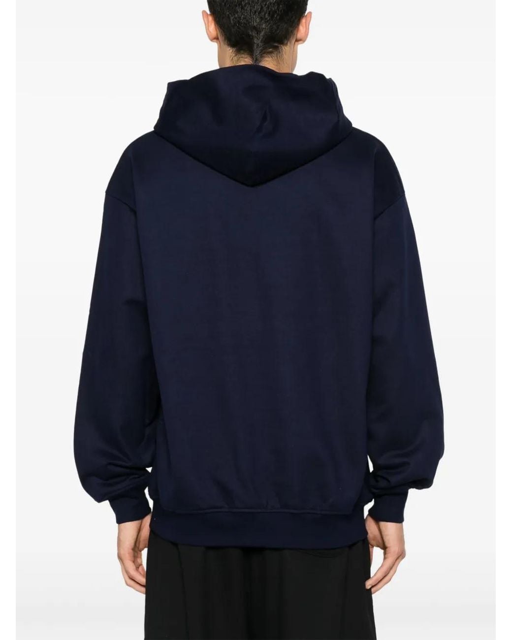 Rassvet (PACCBET) Blue Slogan-Print Cotton Hoodie for men