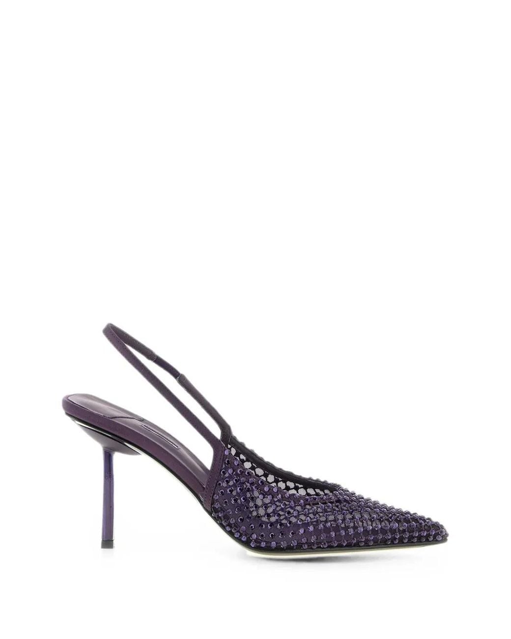Le Silla Blue Gilda Crystal-Embellished Mesh Pumps