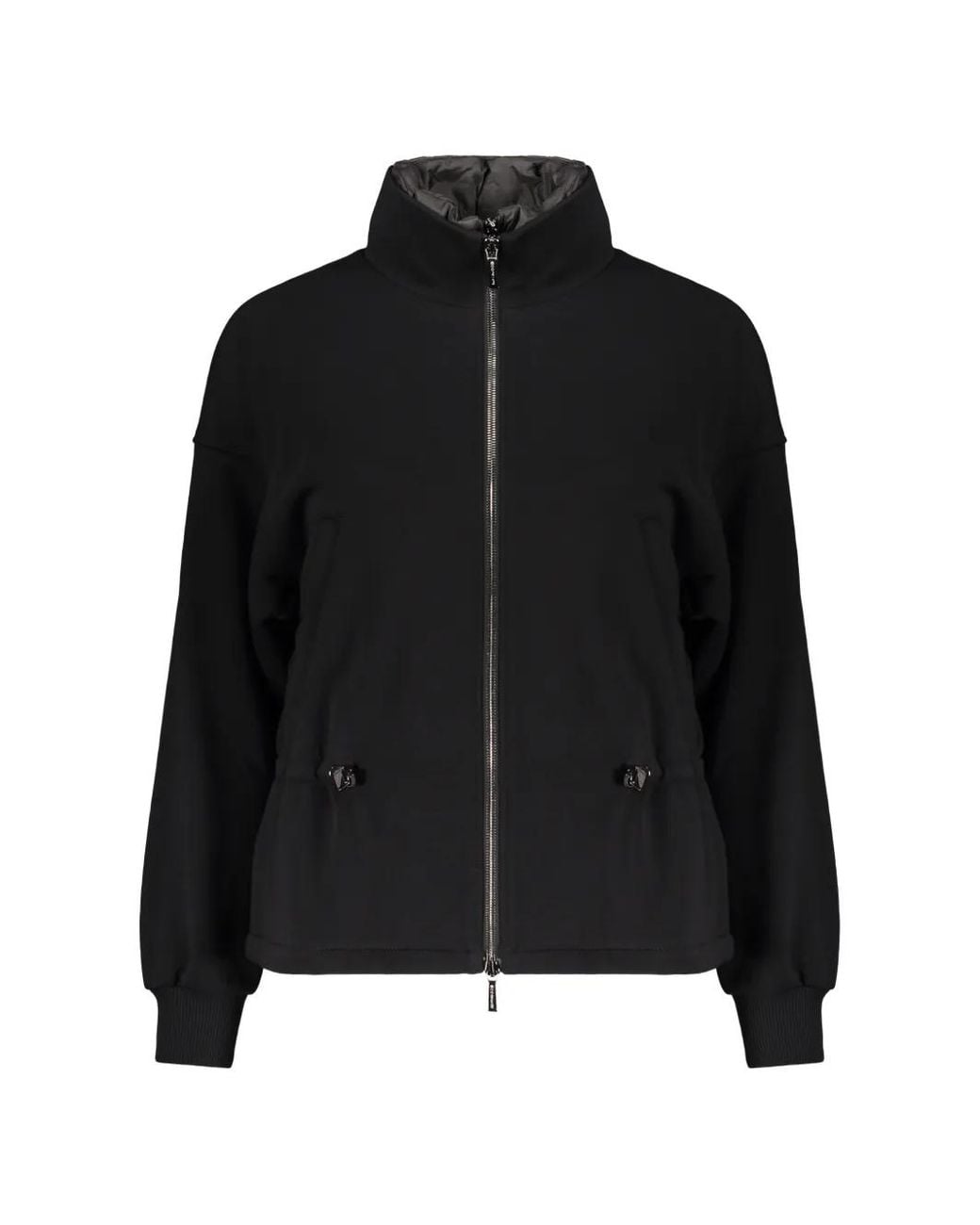Moorer Black Zip-Up Drawstring Jacket