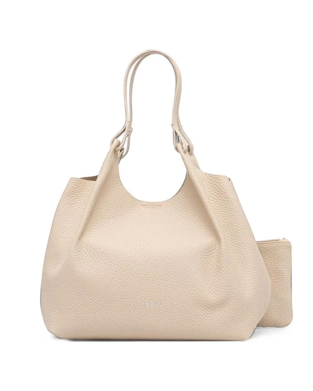 Gianni Chiarini Natural Large Dua Grained Leather Tote Bag