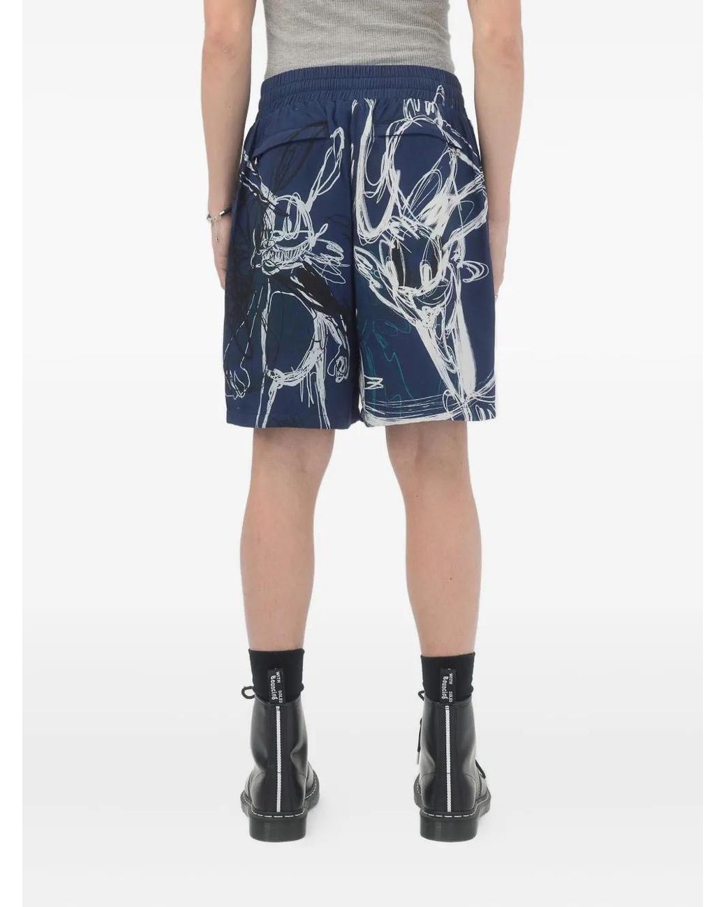 DOMREBEL Blue Roo Drawstring Shorts for men