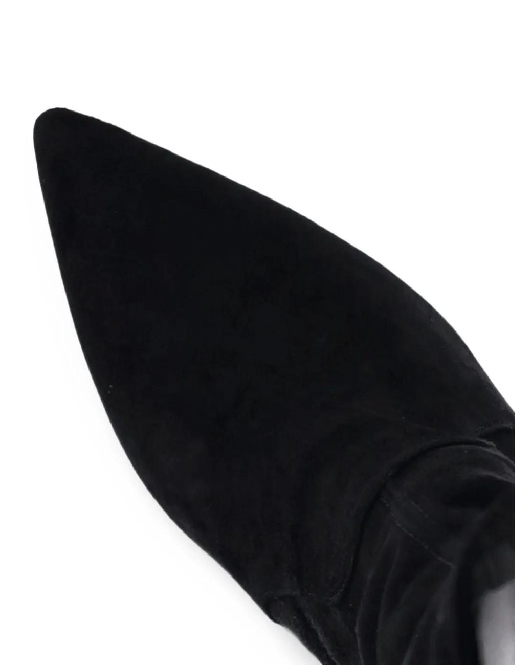 Stuart Weitzman Black Power 75 Pointed-Toe Suede Boots