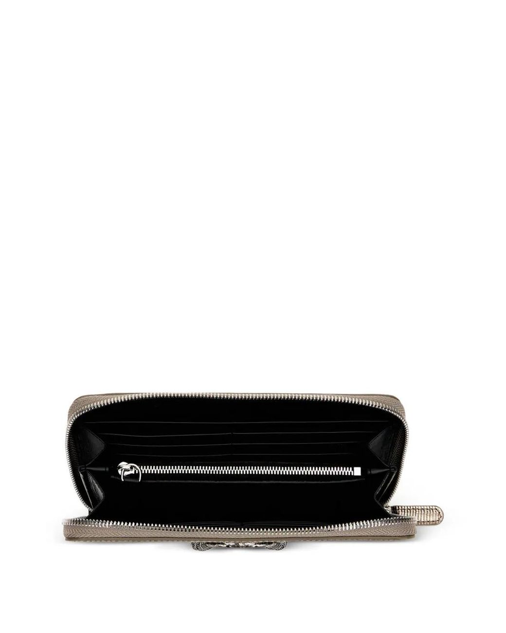 Roberto Cavalli Gray Reptile-Effect Wallet