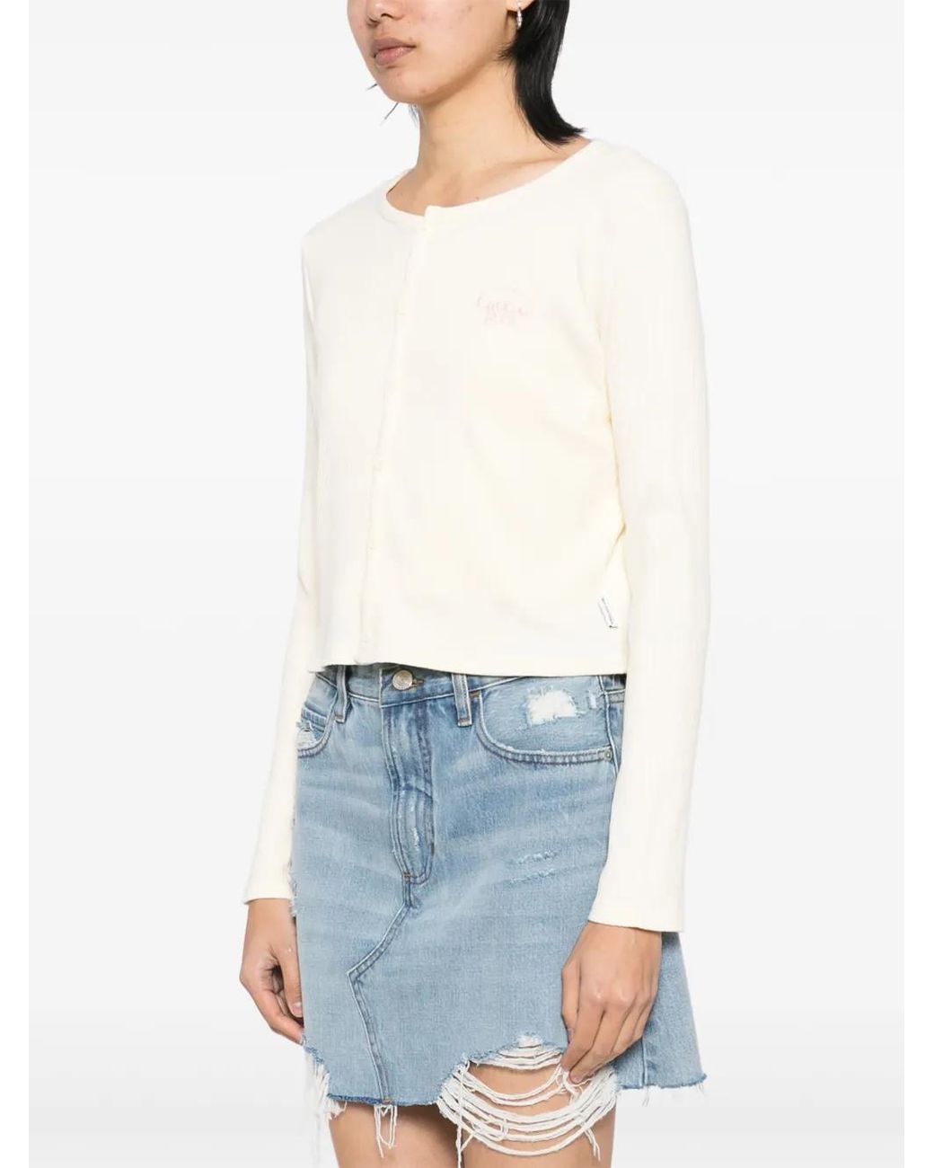 Chocoolate White Logo-Embroidered Top