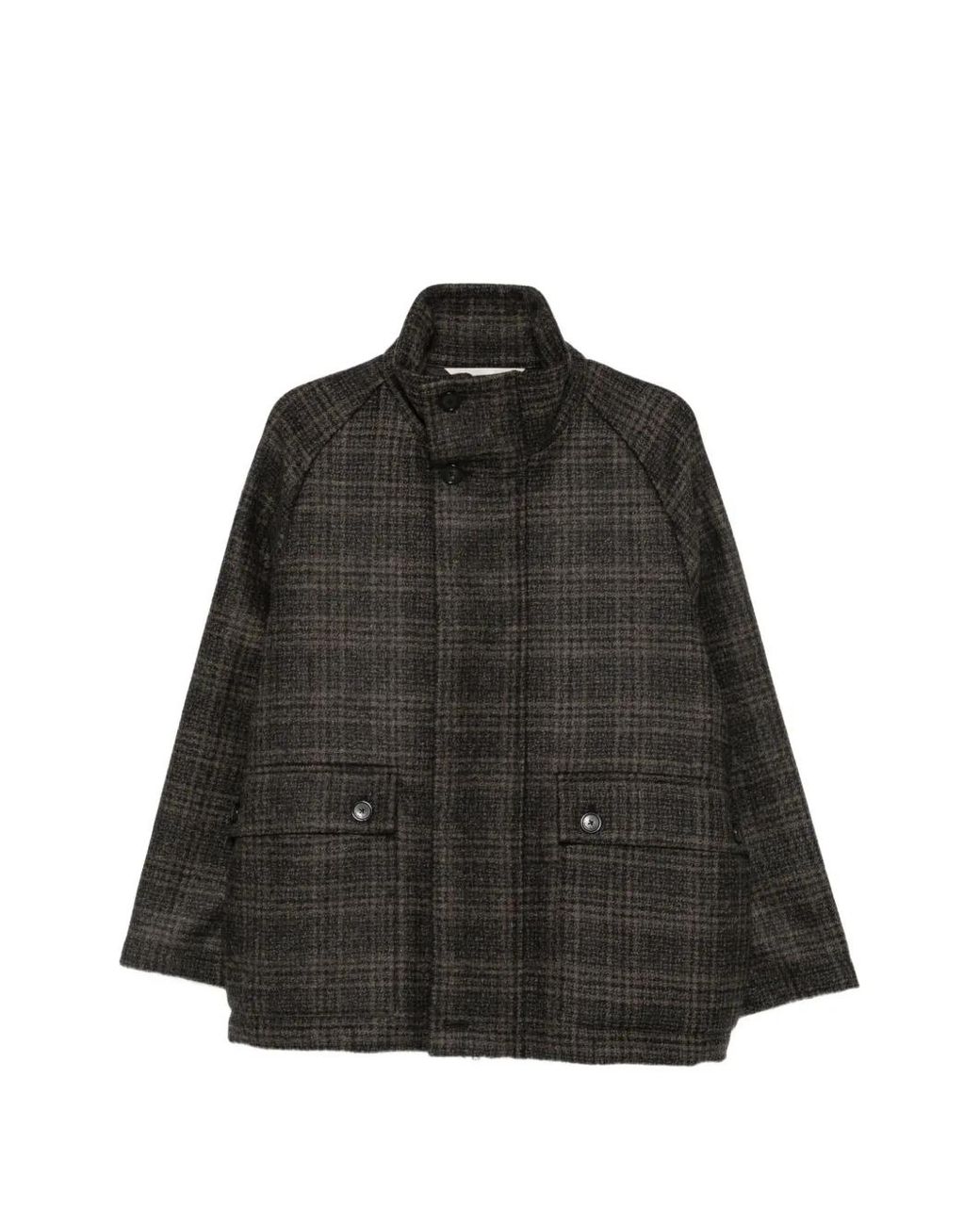 Barena Black Long-Sleeve Checked Jacket