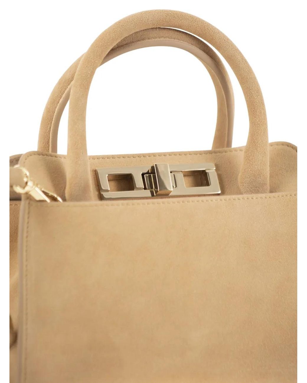 Fabiana Filippi Natural Small Suede Tote Bag