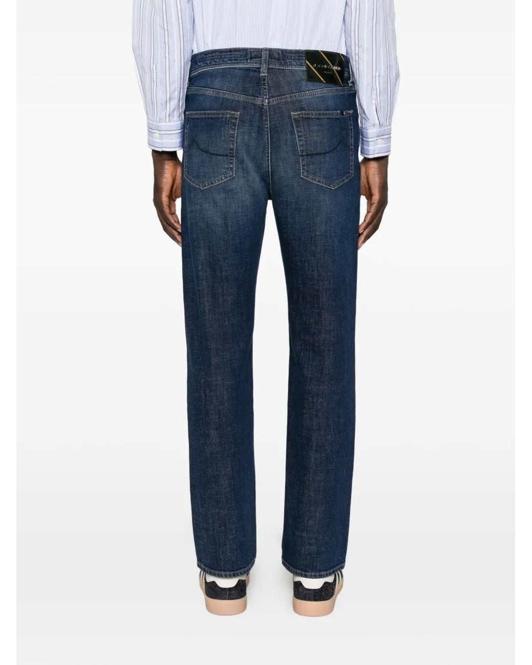 Jacob Cohen Blue Faded Straight-Leg Jeans for men