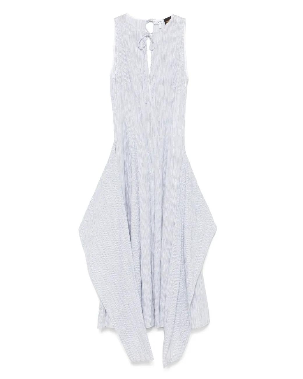 Loewe White Cotton Blend Midi Dress