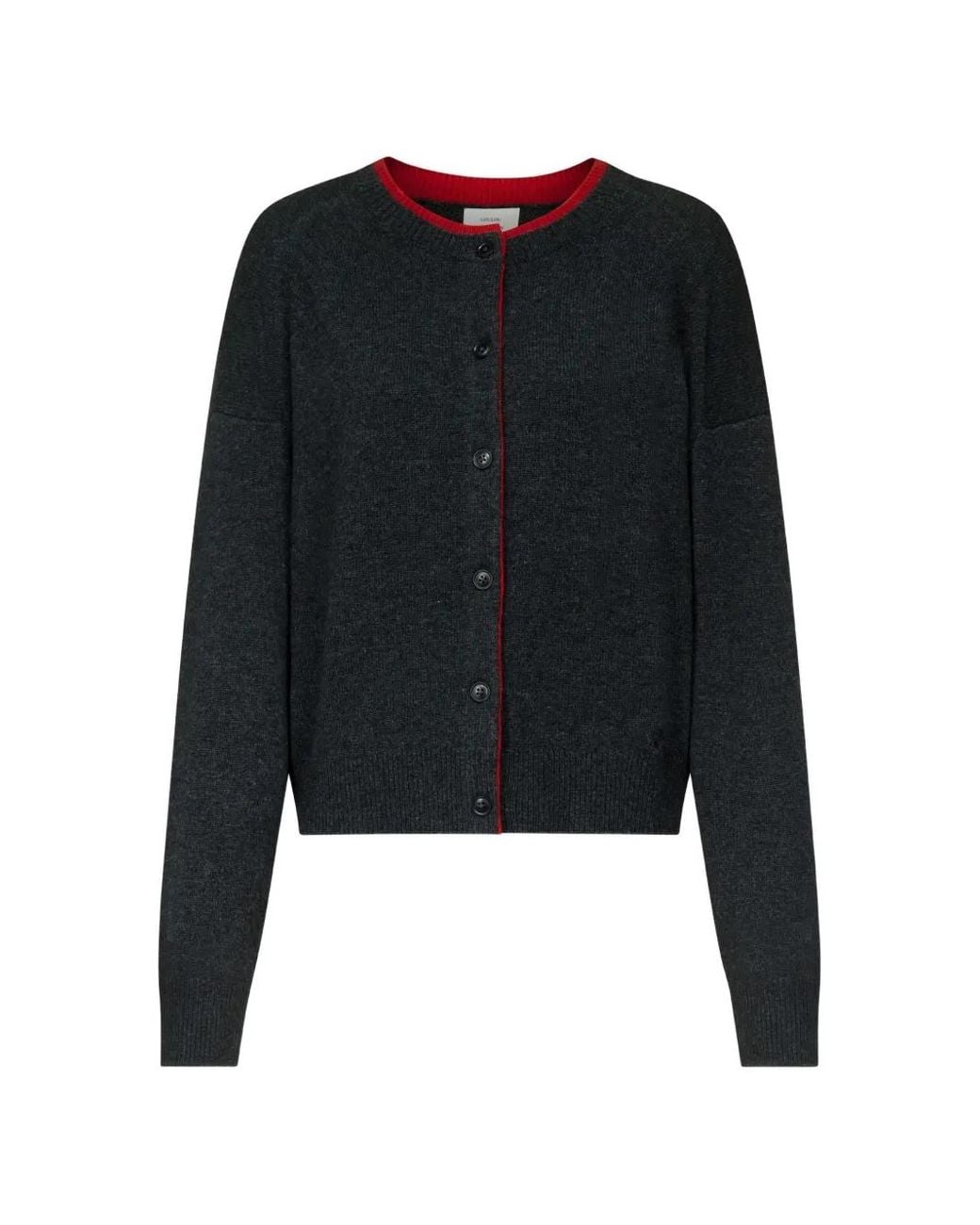 Loulou de Saison Black Nicola Bicolor Cashmere Cardigan