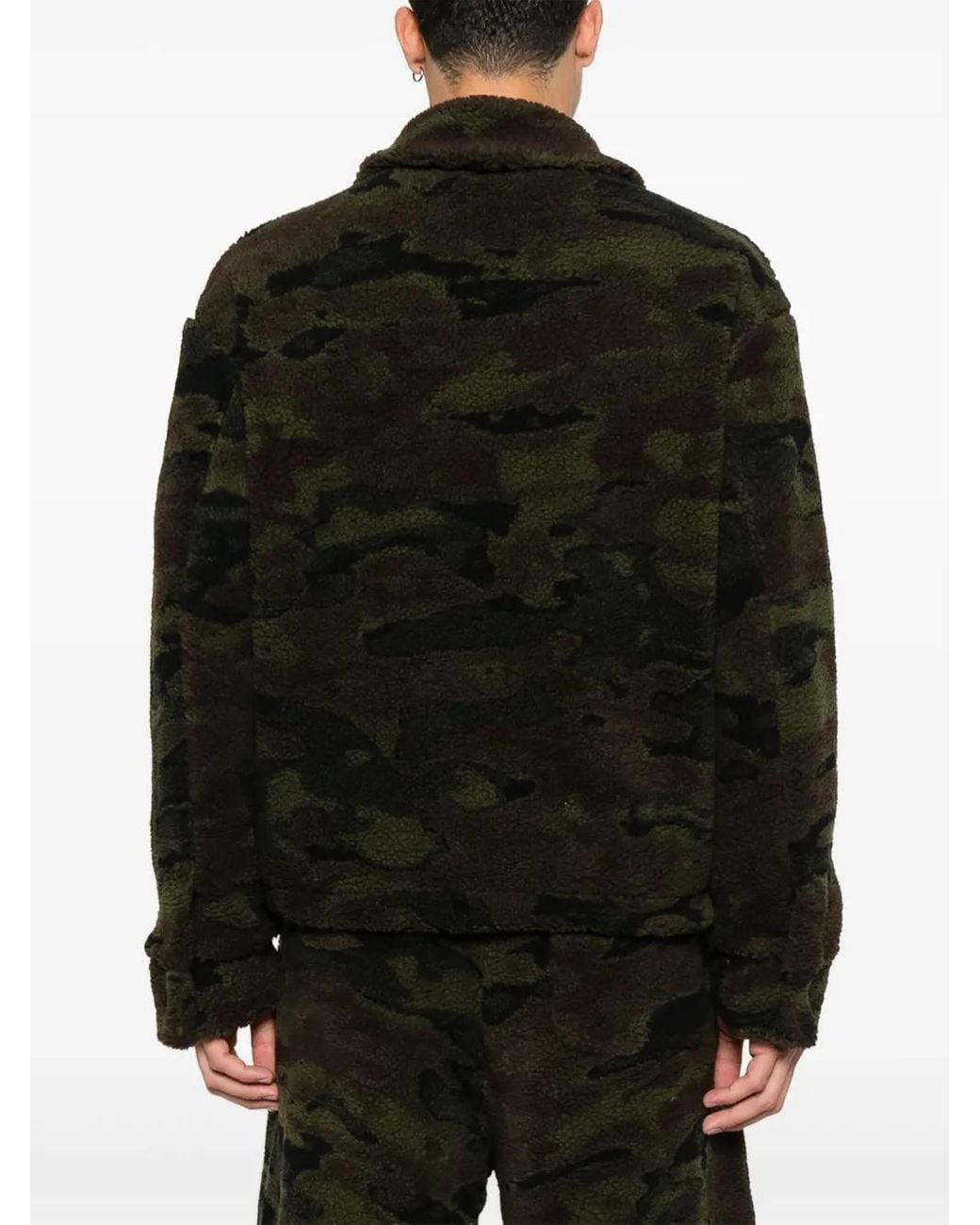 メンズ Amiri カモフラージュ フリース ボンバージャケット Black