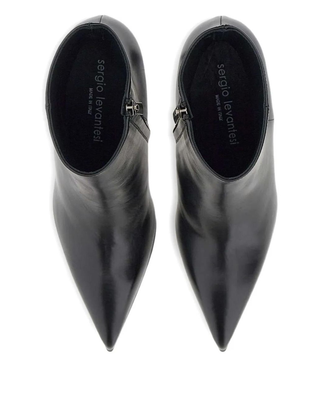 Sergio Levantesi Black Pointed-Toe Ankle Boots