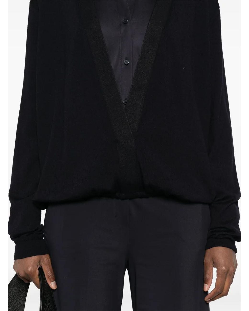Dorothee Schumacher Black Plunging-Neck Sweater