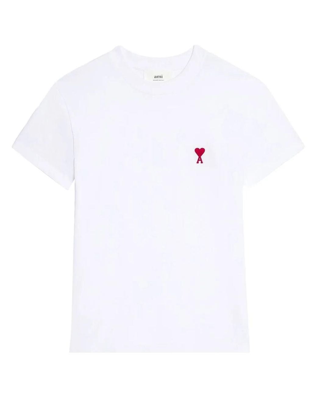 AMI White Monogram Organic Cotton T-Shirt
