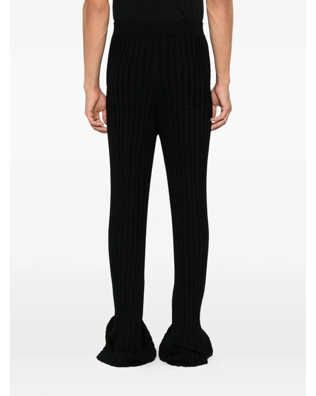 ROT Black The Lounge Ribbed-Knit Trousers