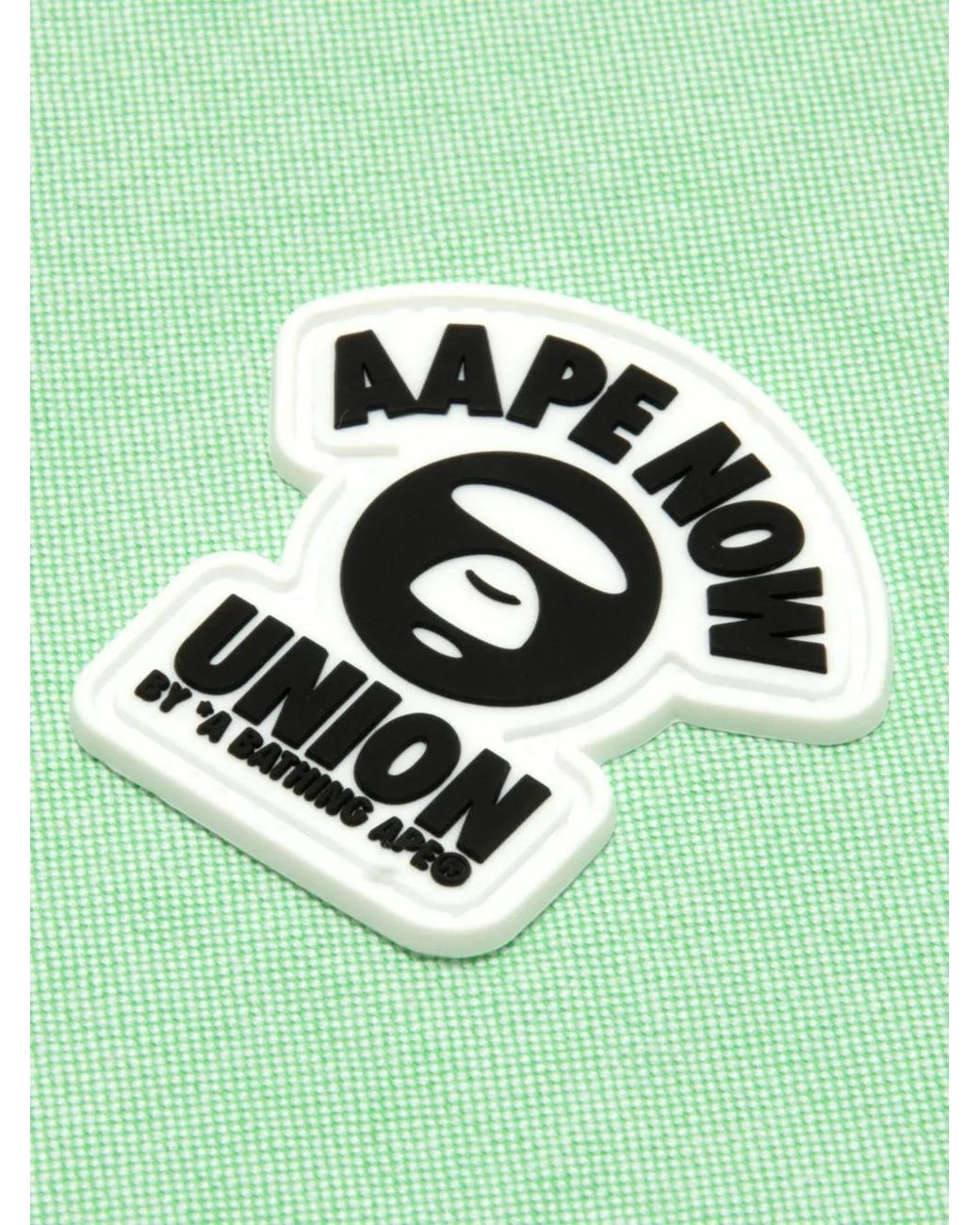 Aape By A Bathing Ape Green Logo-Patch Short-Sleeve Shirt for men
