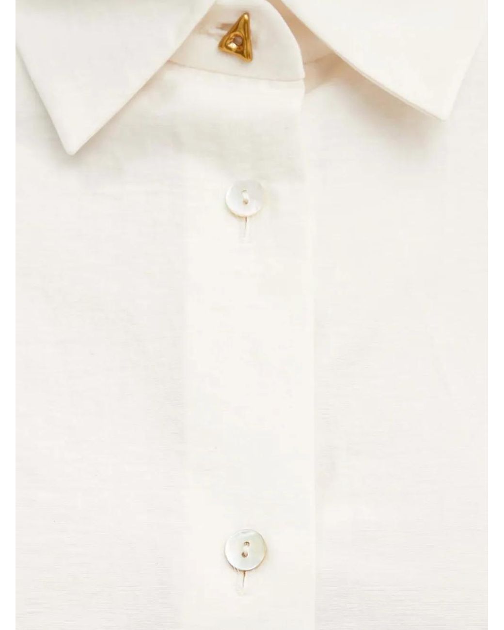 Aeron White Triangle-Button Shirt