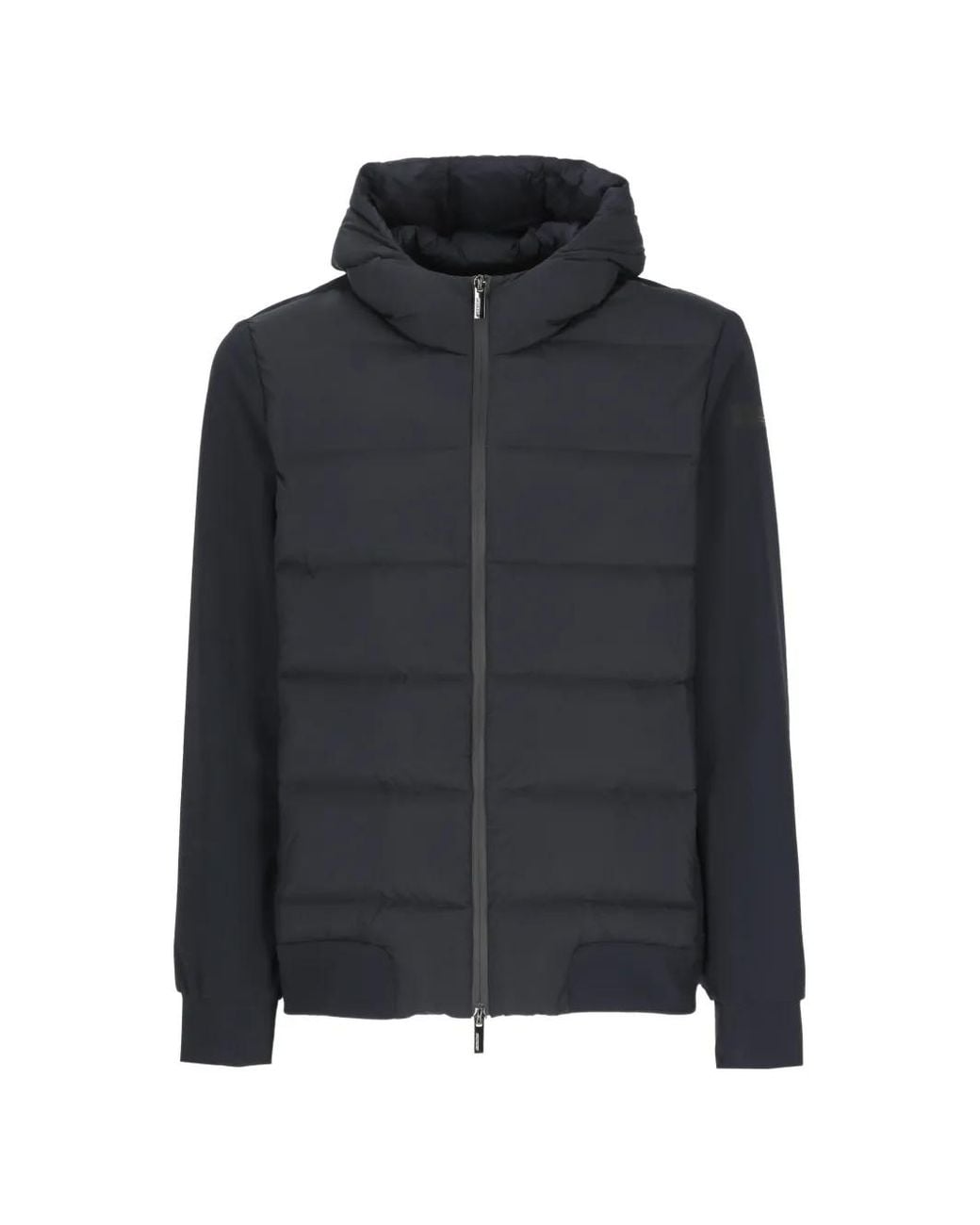Rrd Black Quilted Hooded Jacket for men