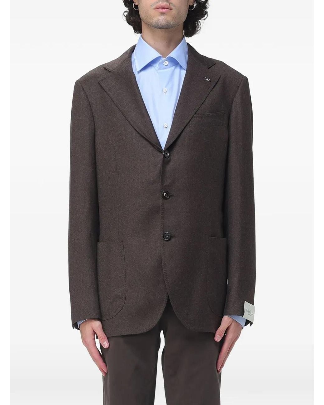 Luigi Borrelli Napoli Gray Wool Single-Breasted Blazer for men