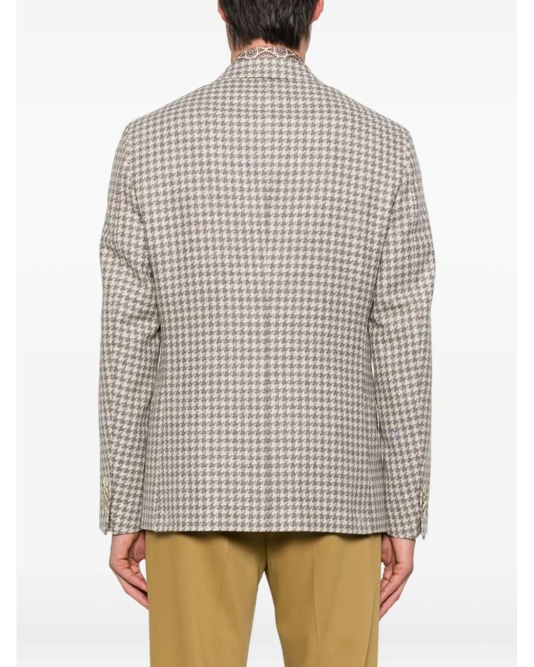 Etro Gray Houndstooth-Pattern Jacket for men