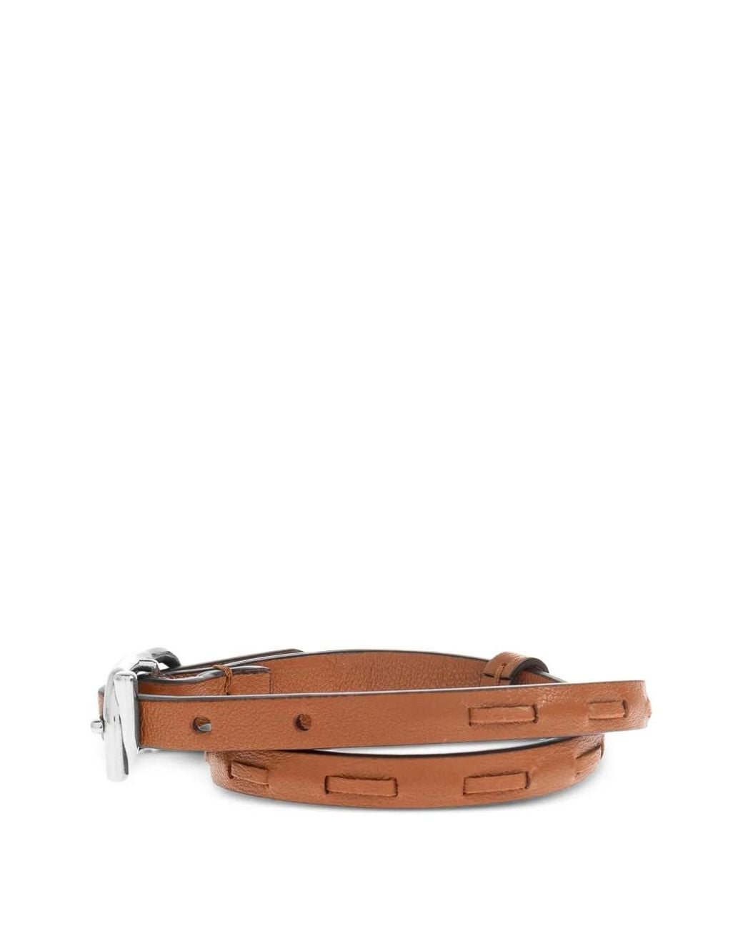 Ferragamo Brown Wrap-Around Leather Bracelet for men