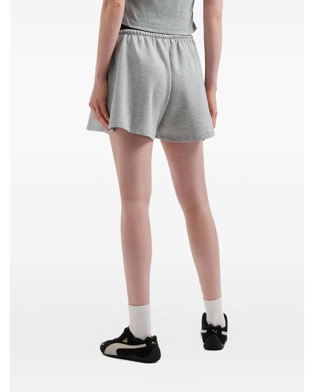 Mini Cream Gray Drawstring Skirt
