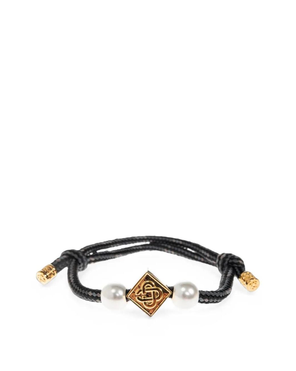 Casablanca Black Logo-Plaque Bracelet