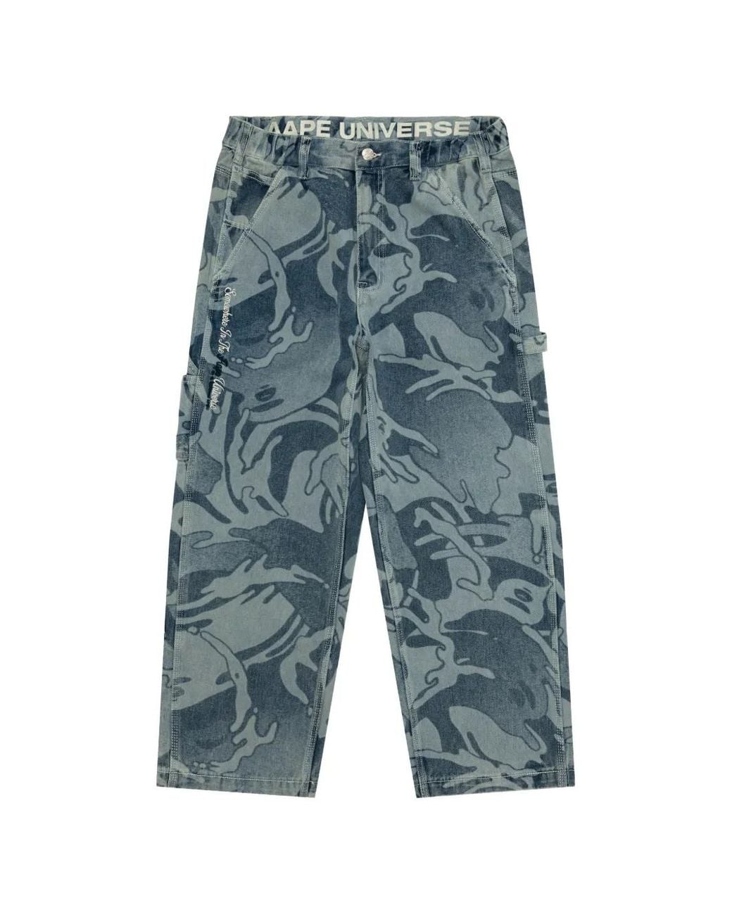 Aape By A Bathing Ape Blue Aapeunvs Graphic Jeans for men