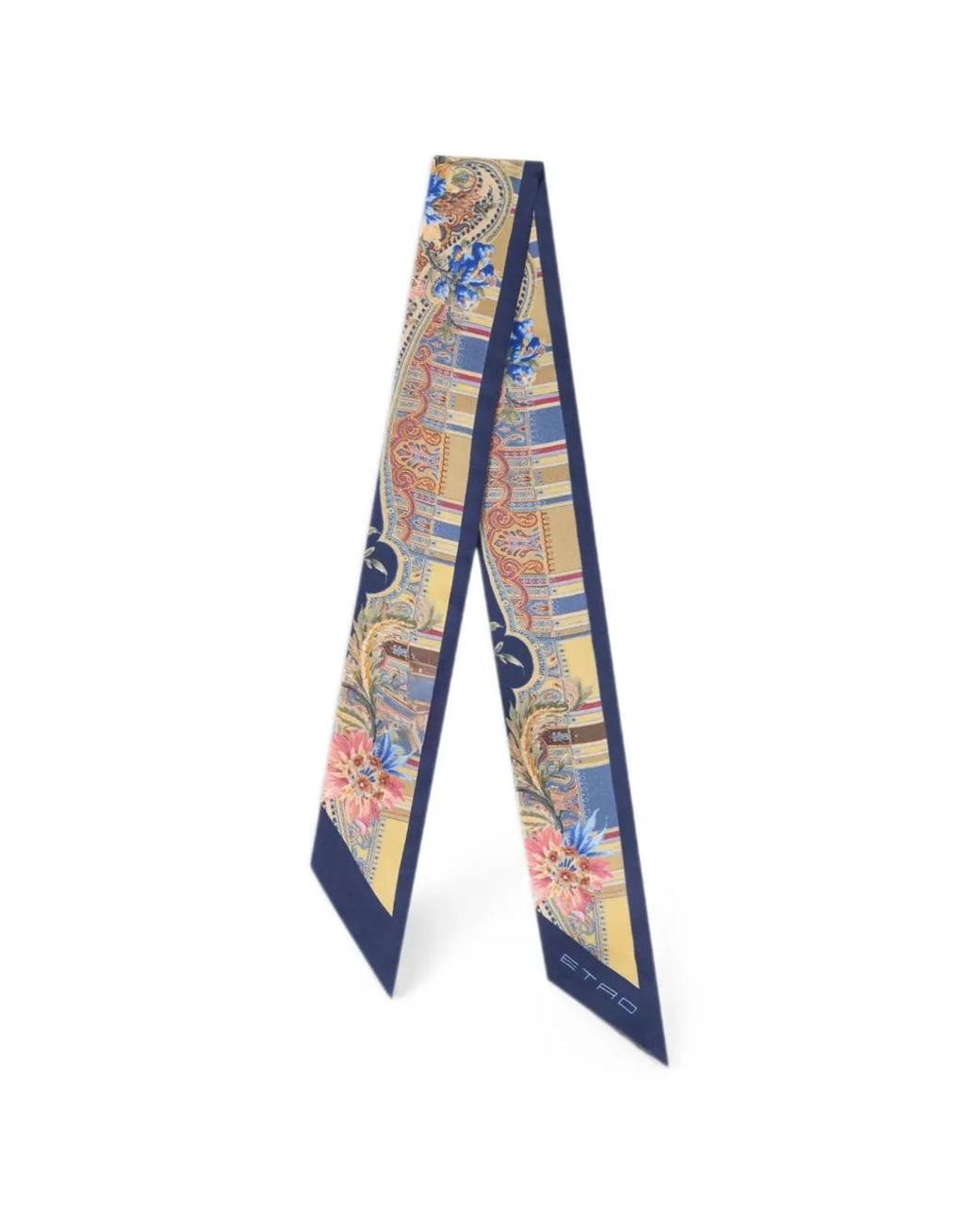Etro White Silk Twill Paisleyina With Paisley Motif