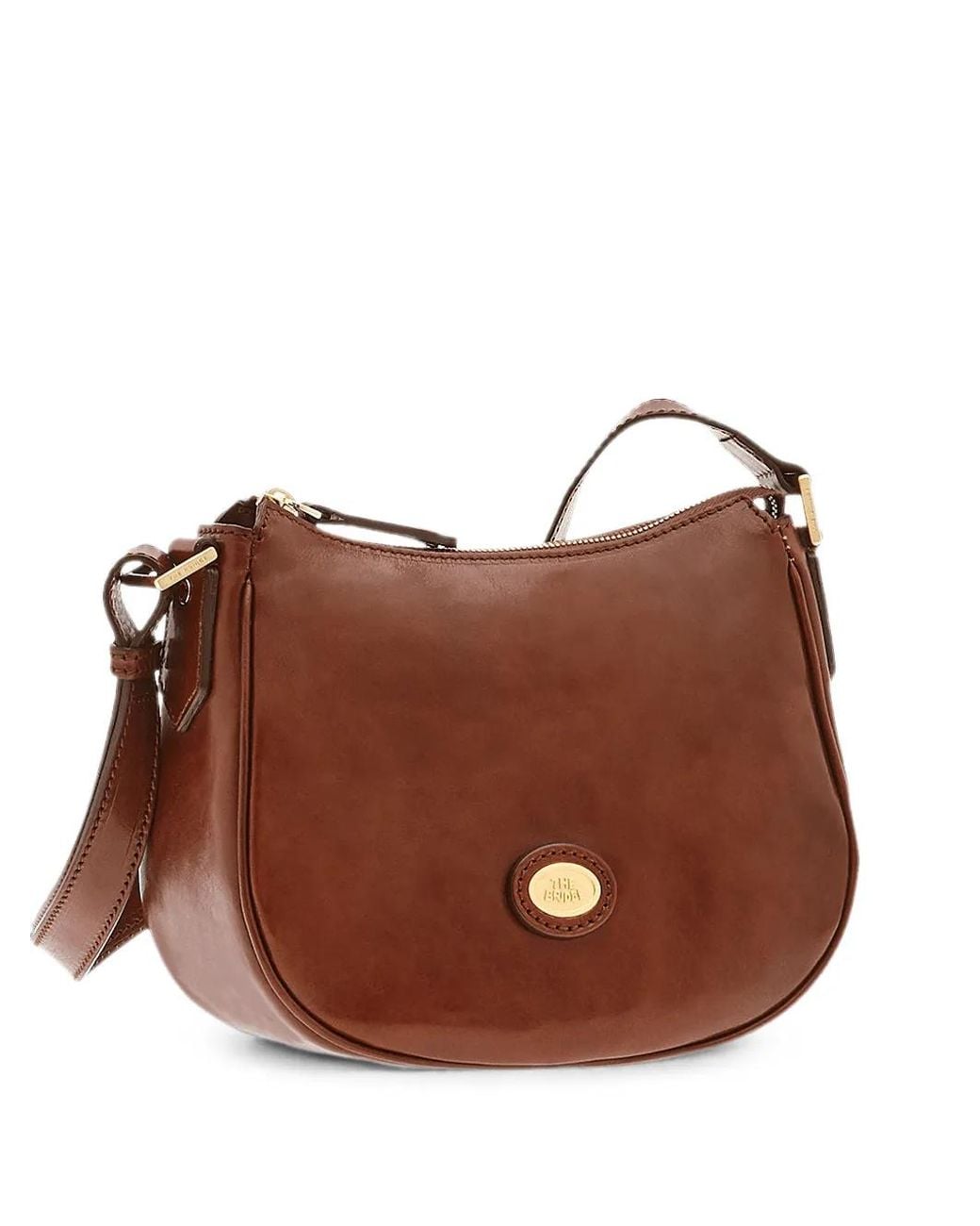 The Bridge Brown Zip-Fastening Leather Cross Body Bag