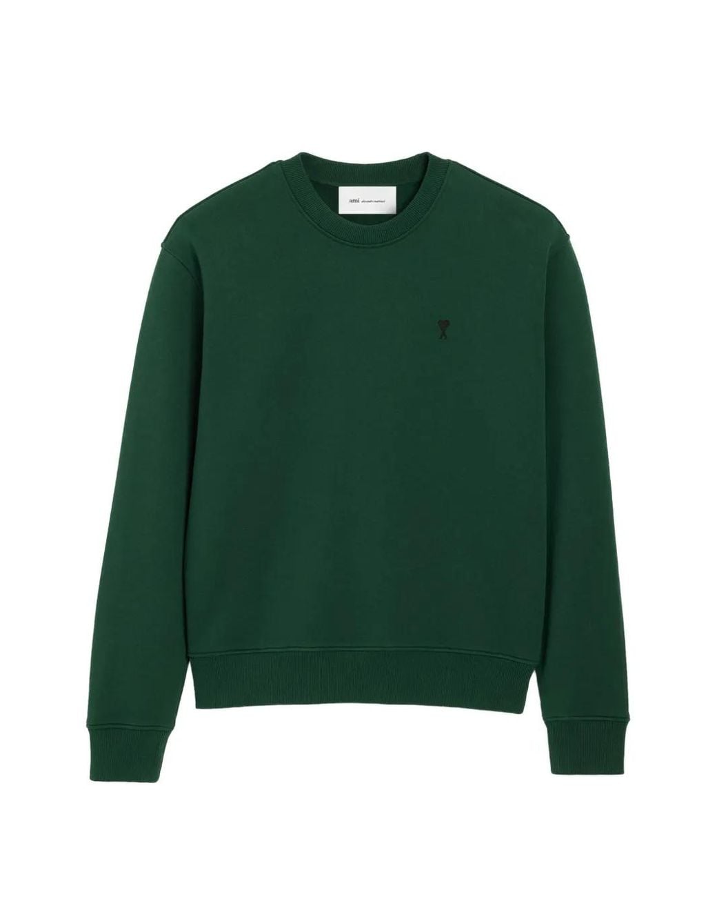 AMI Green Cotton Sweatshirt With Ami De Coeur for men