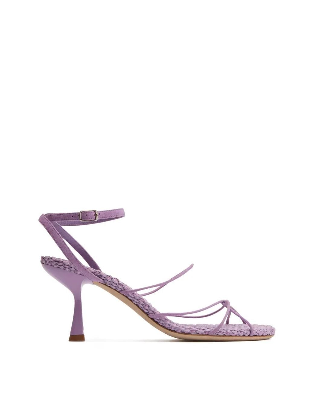 Christopher Esber Pink Blaze Raffia-Suede Sandals