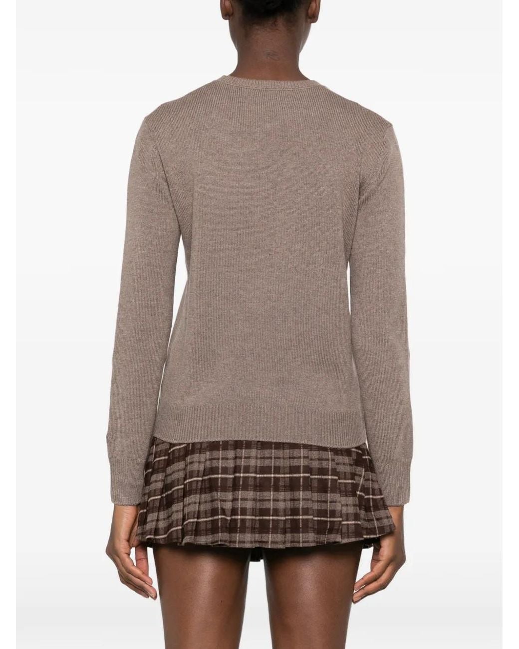 Mc2 Saint Barth Brown New Queen Embroidered Crew-Neck Sweater