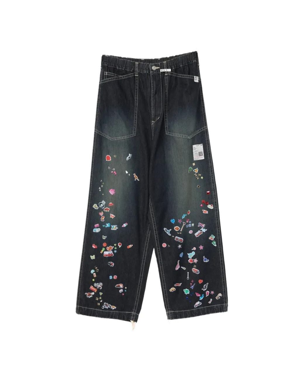 Maison Mihara Yasuhiro Gray Sticker-Print Jeans for men