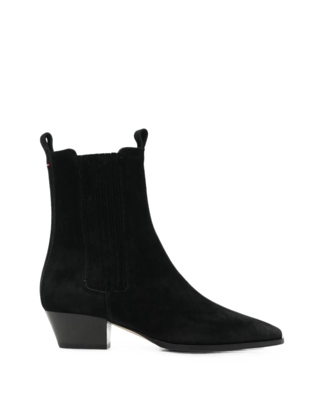 Aeyde Black Bottines Agata En Daim À Bout Pointu