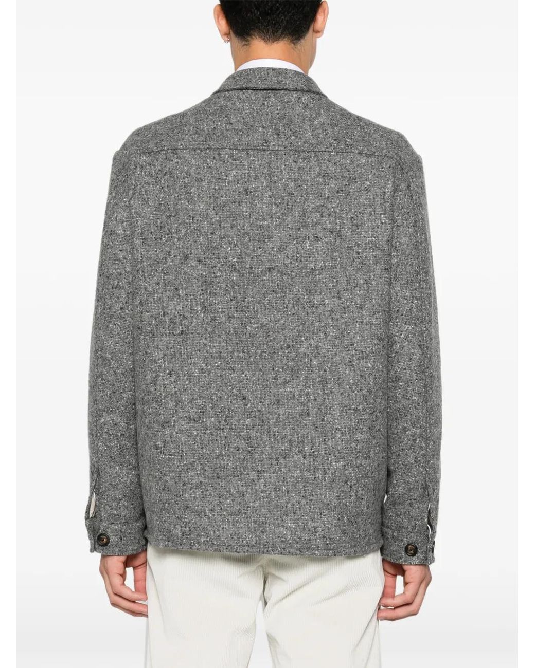 Eleventy Gray Veste Boutonnée À Effet Chiné for men