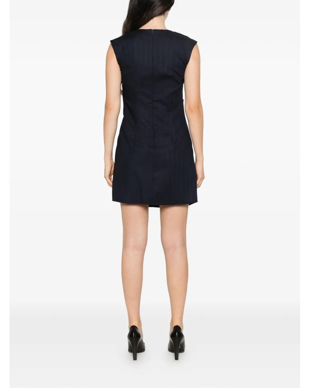 Marella Blue Draped Asymmetric Mini Dress