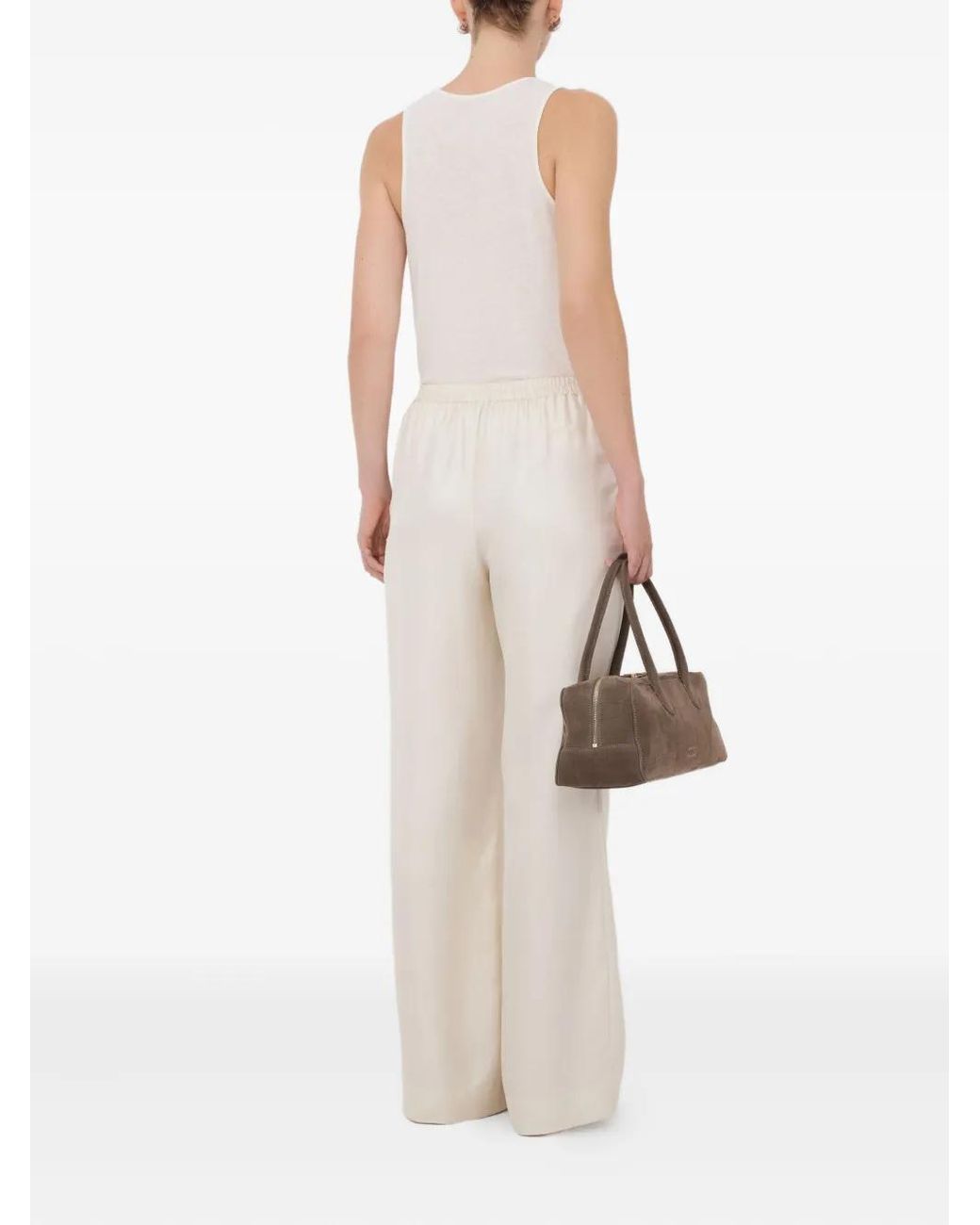 Loulou de Saison White Lars Lace-Stitch Trousers