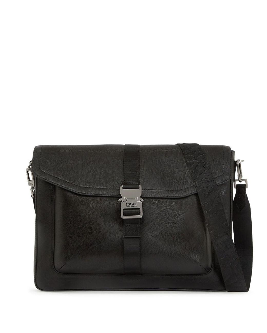 Karl Lagerfeld Pebbled Leather Laptop Bag in Black for Men Lyst