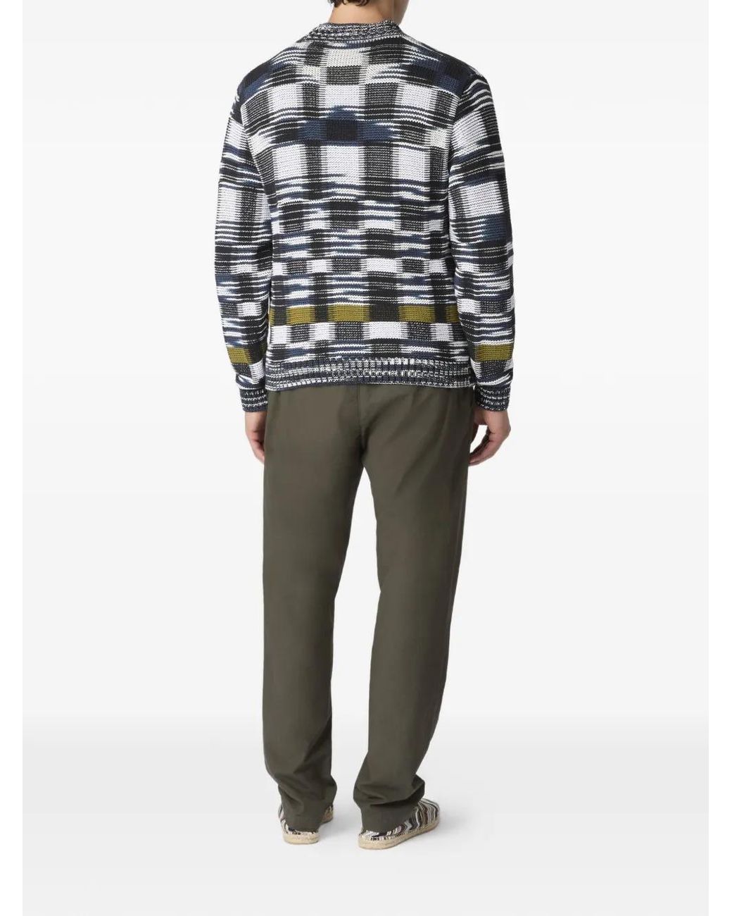 Missoni White Checked-Pattern Cardigan for men