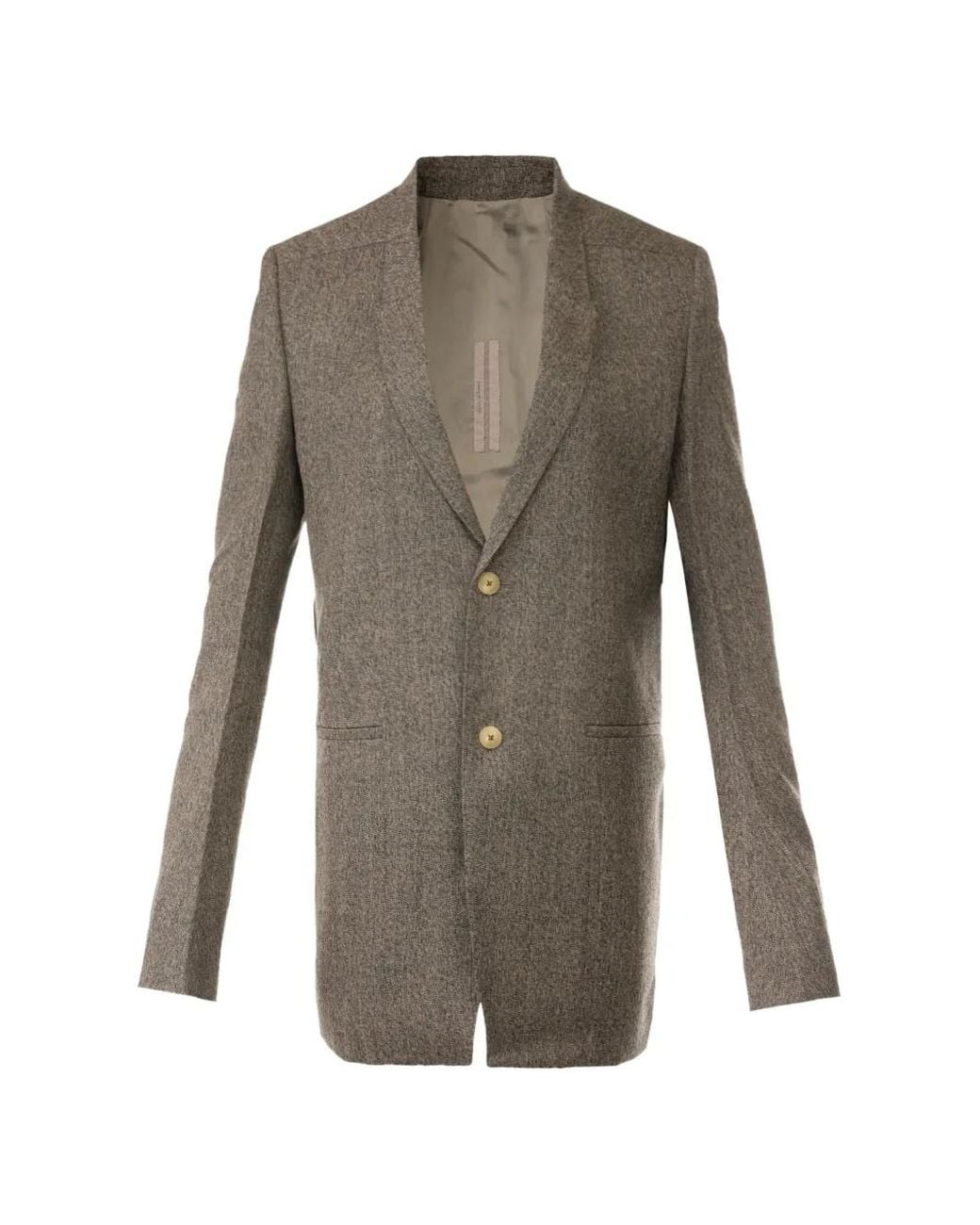 Rick Owens Gray Button-Fastening Tailored Blazer