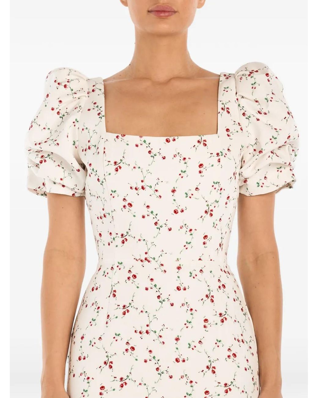 POST MERIDIEM White Square-Neck Midi Dress