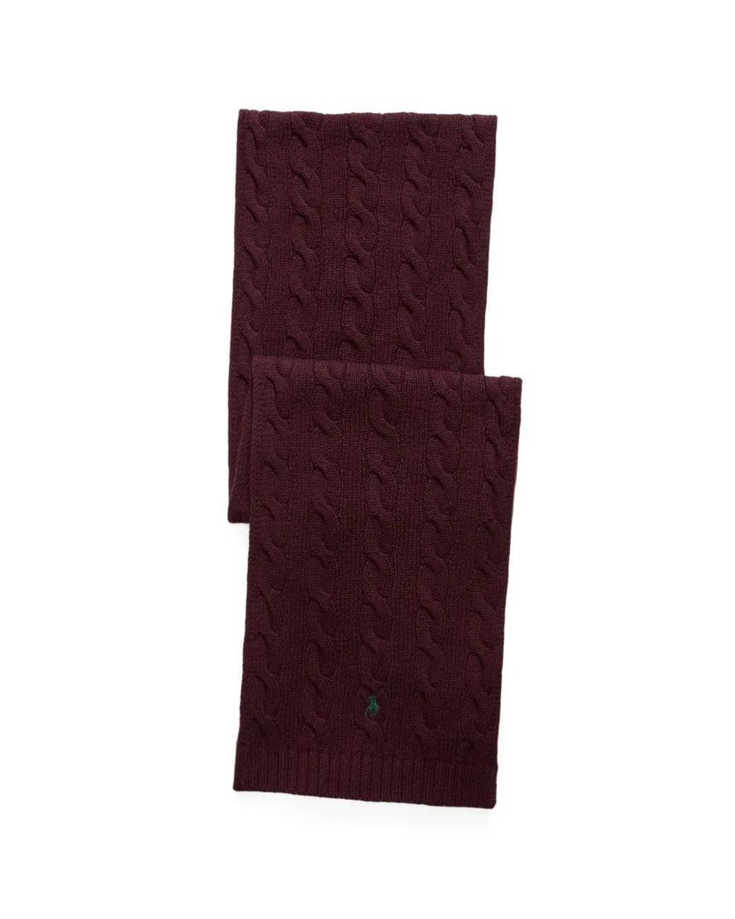 Polo Ralph Lauren Purple Cable-Knit Wool-Cashmere Scarf for men