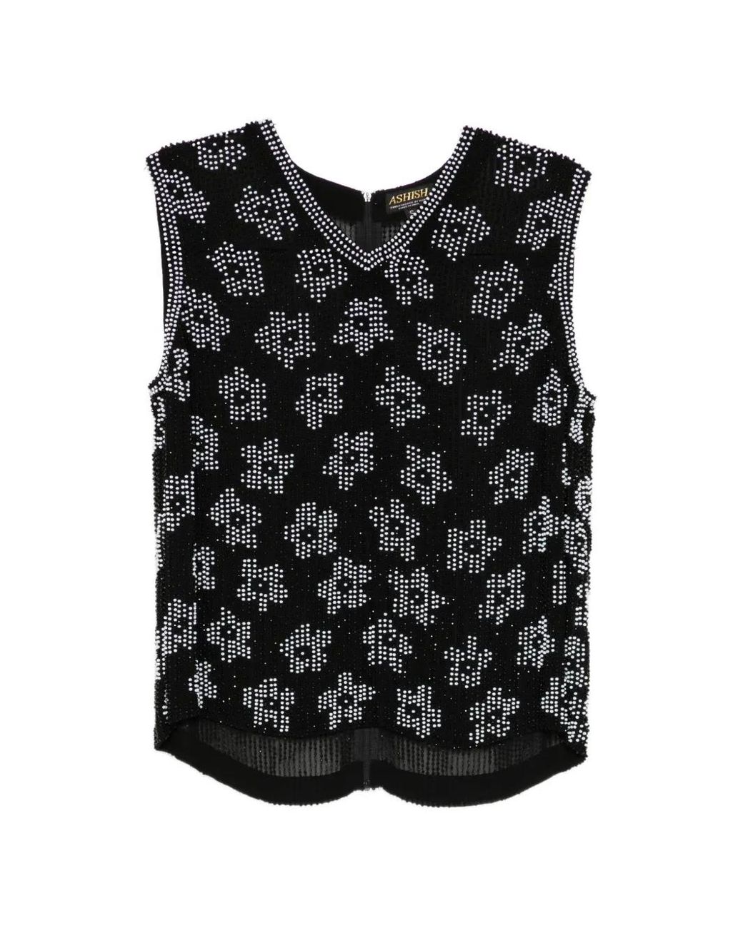 Ashish Black Bead-Embellished Vest