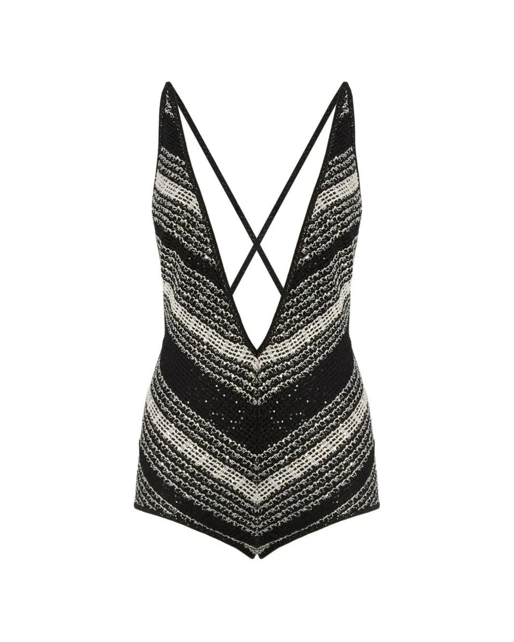 Missoni Black Maillot De Bain À Empiècements En Mesh