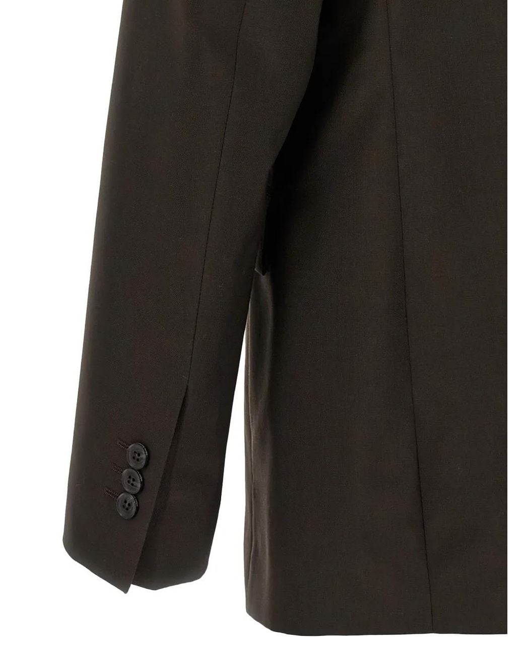 mfpen Black Double-Breasted Peak-Lapel Blazer for men