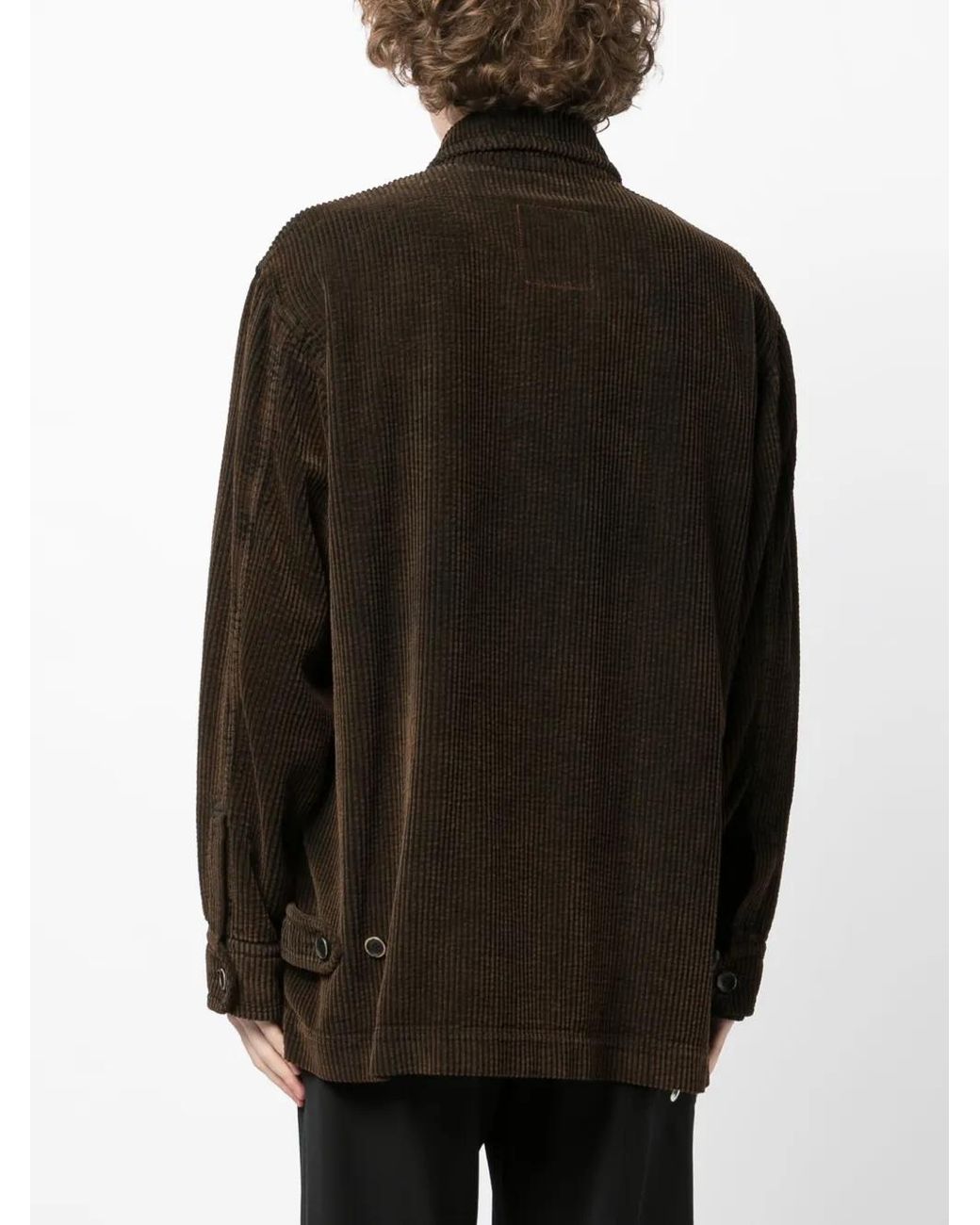 Uma Wang Black Corduroy Button-Up Shirt Jacket for men
