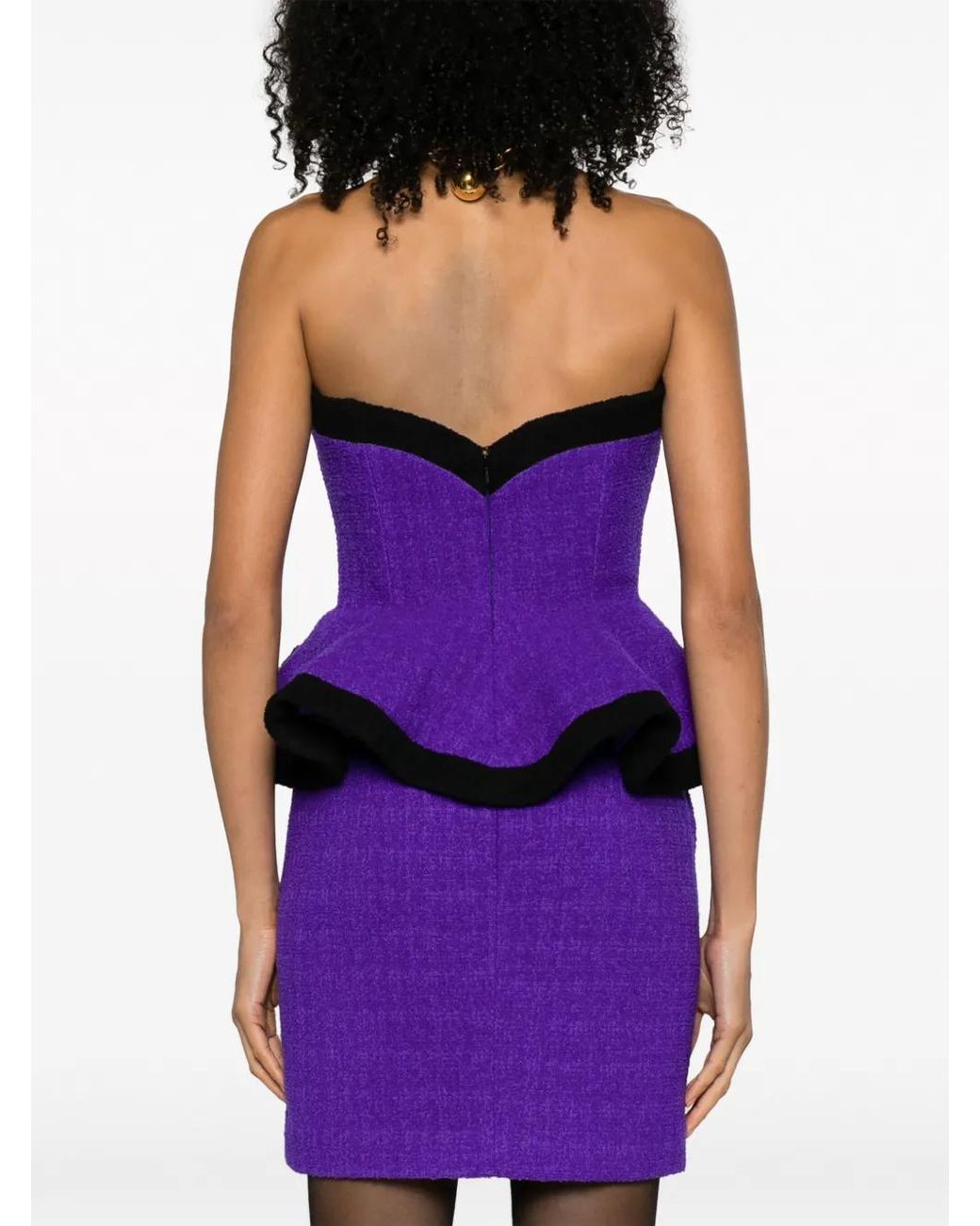 Moschino Purple Button-Detail Knitted Corset