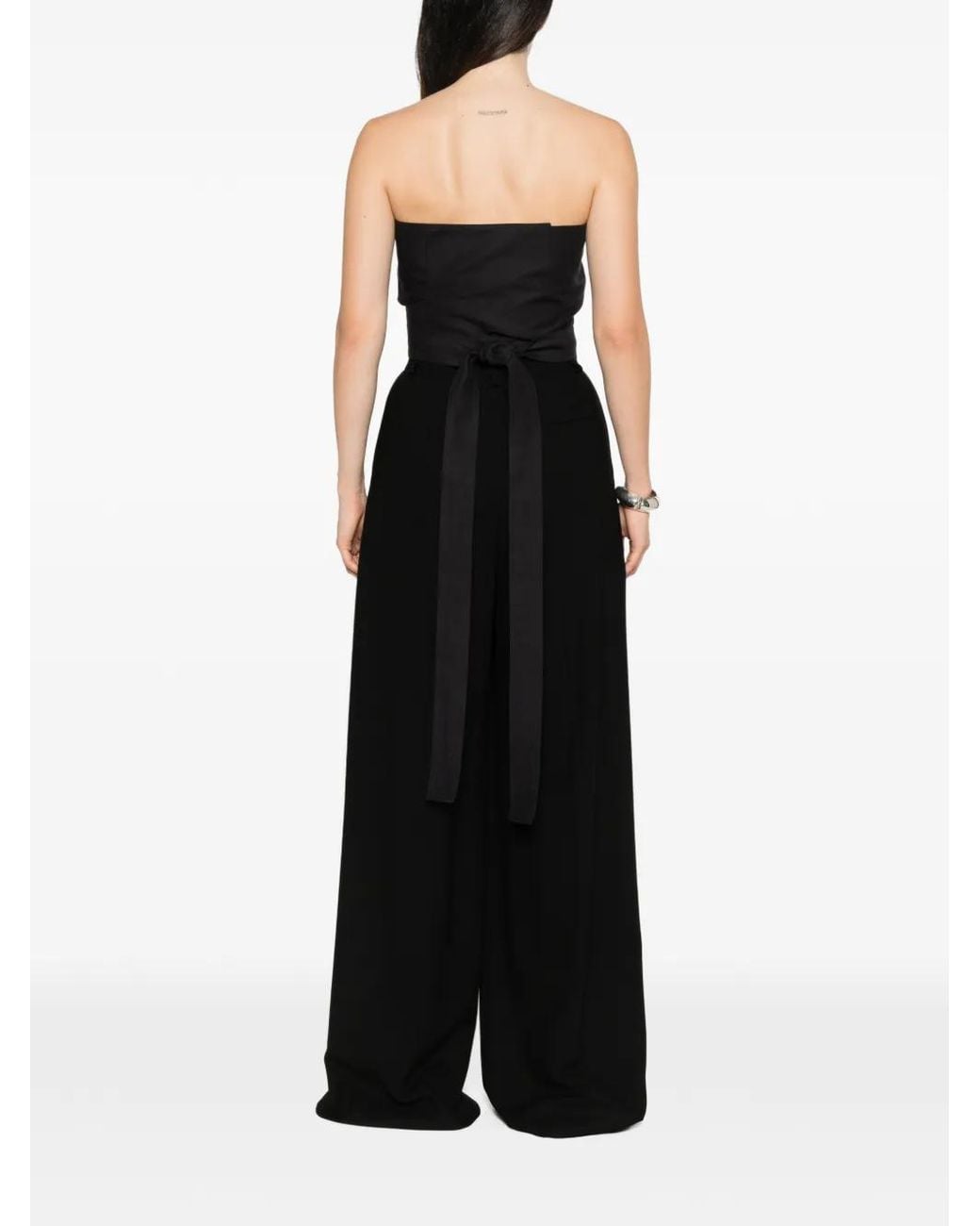 Sofie D'Hoore Black Brel Strapless Bow-Detail Top