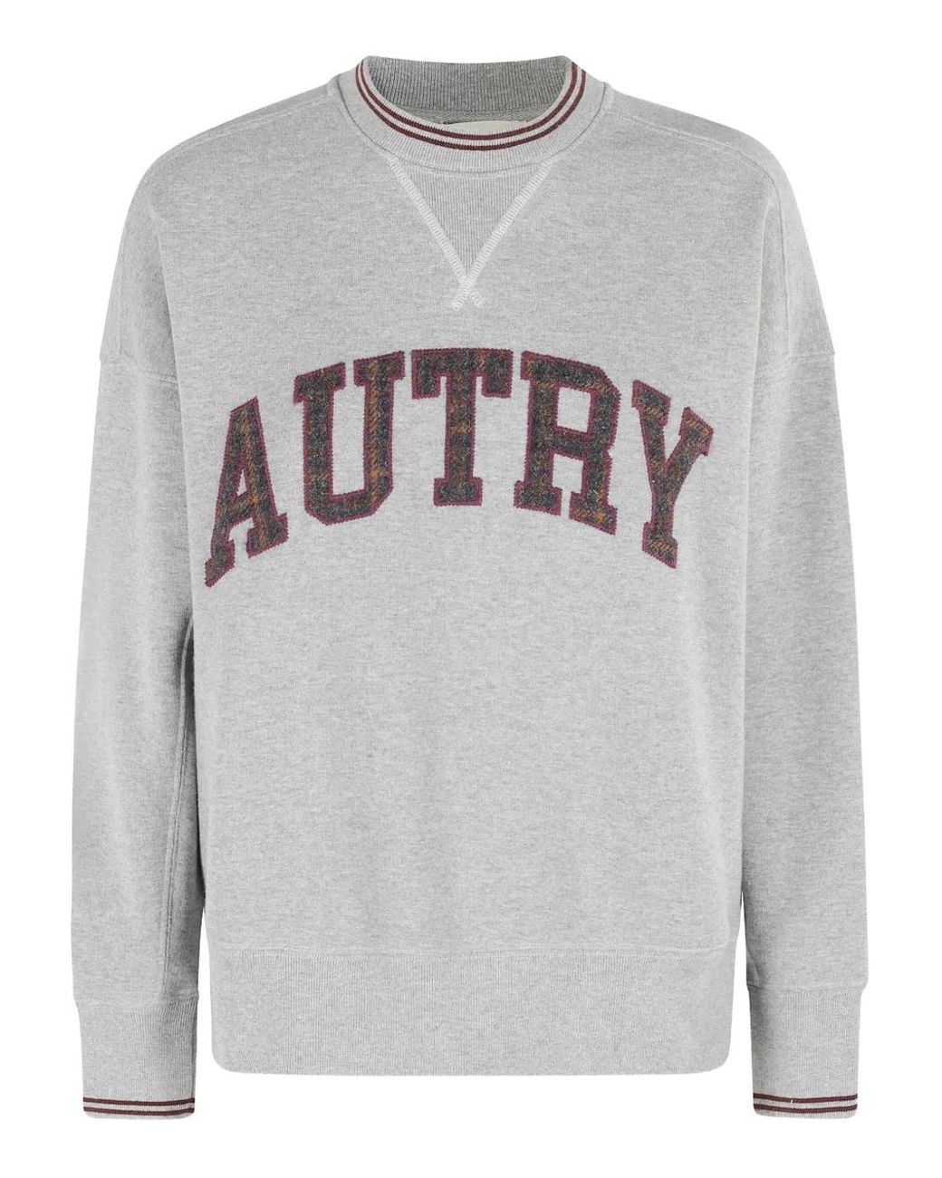 Autry Gray Classic Circle Neck Sweatshirt With Bold Logo Detail